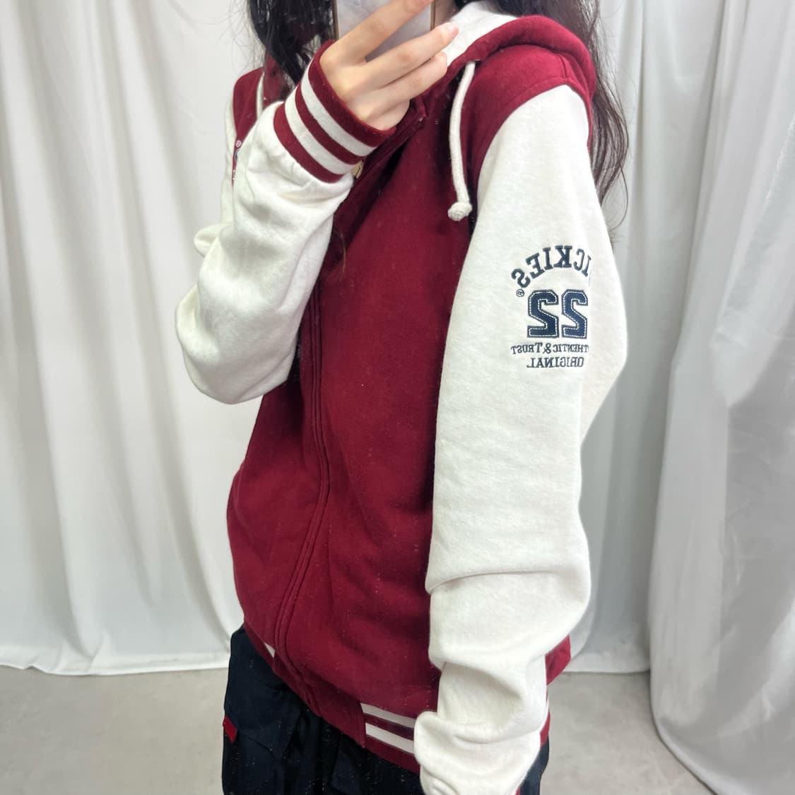 Dickies burgundy raglan hood zip-up 상품이미지3