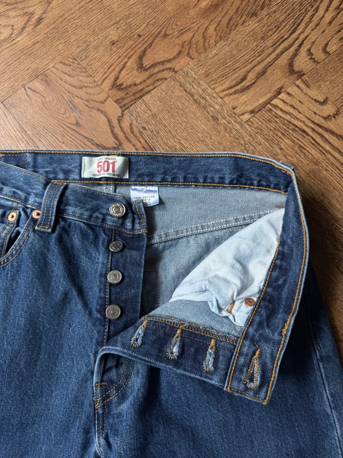 [32]00's 리바이스 501 멕시코제 빈티지 워싱 데님 팬츠 상품이미지3