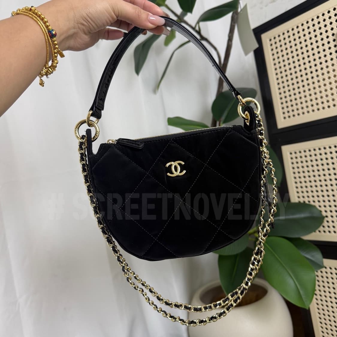  샤넬뷰티 벨벳 별참 체인 반달 호보백 크로스백 신상 상품이미지6