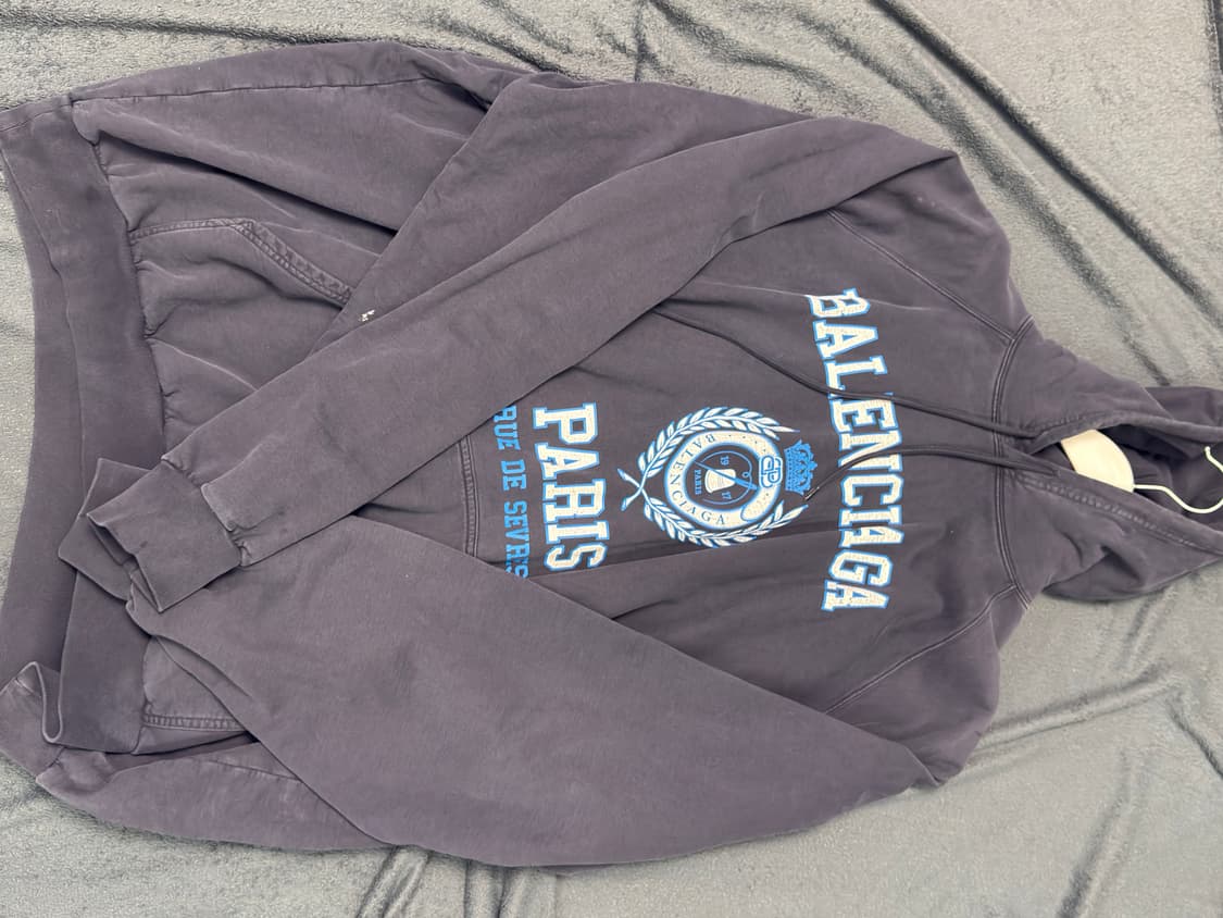 [3] 발렌시아가 1917 컬리지 오버사이즈후드 블루 상품이미지2