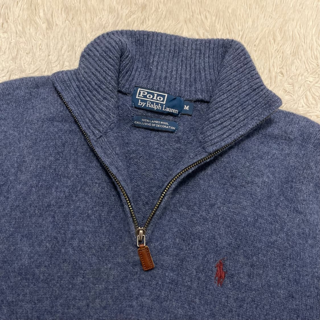 Polo lambswool half-zip blue knit 상품이미지6