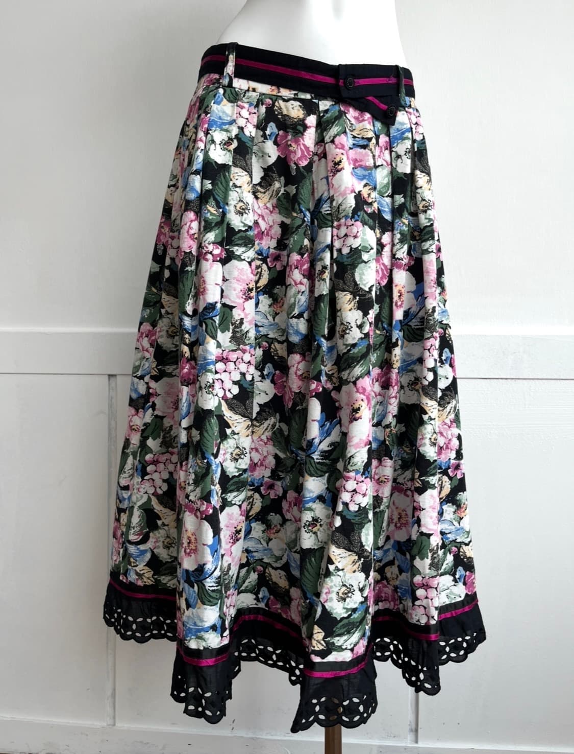 meico 로즈가든 플라워 레이스 플레어 스커트 상품이미지1