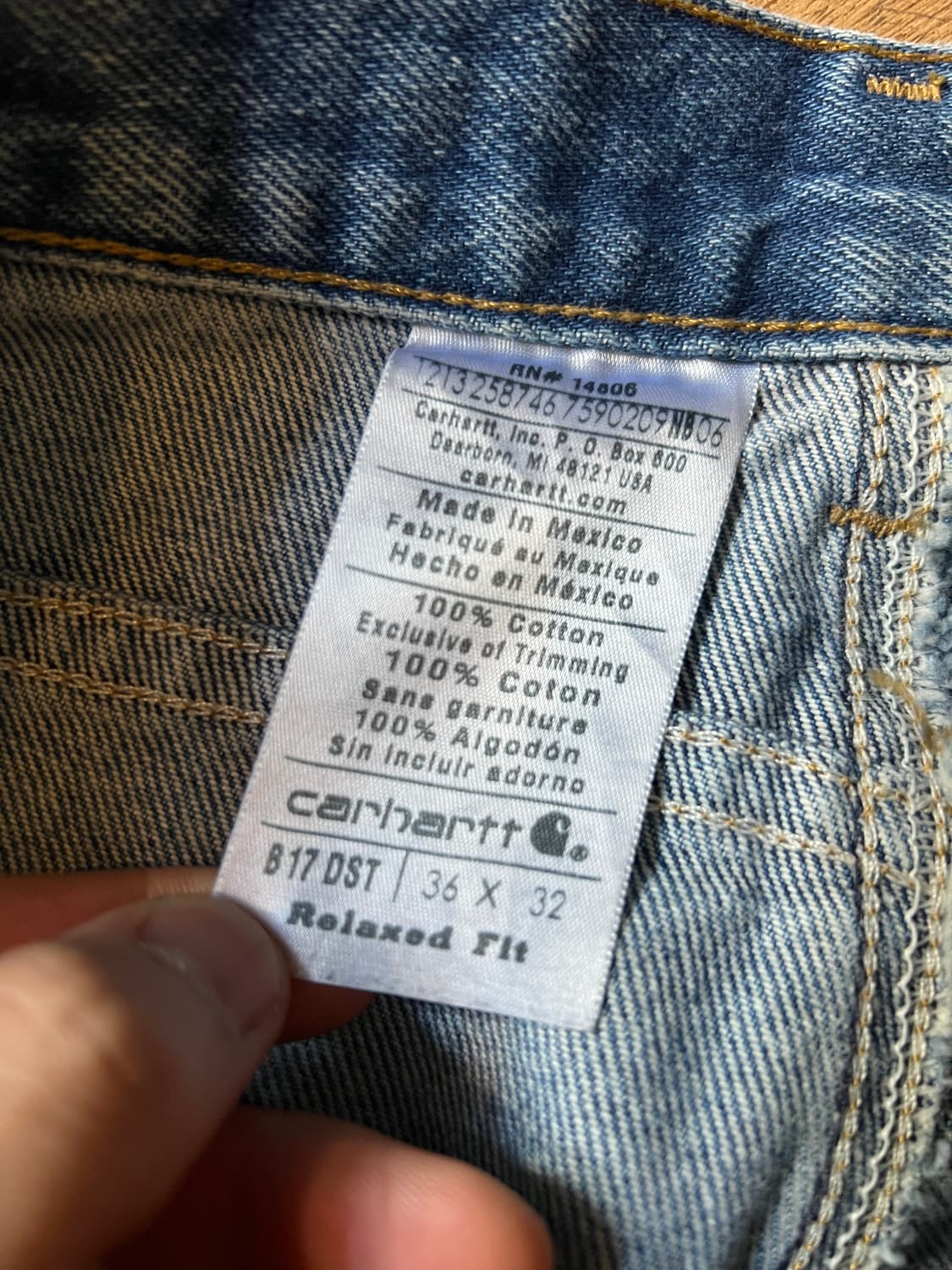 [36]칼하트 USA 더티워싱 워크 데님 팬츠 상품이미지8
