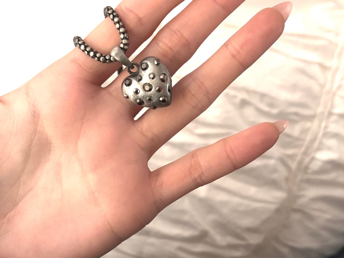 빈티지 하트 큐빅 목걸이 상품이미지2