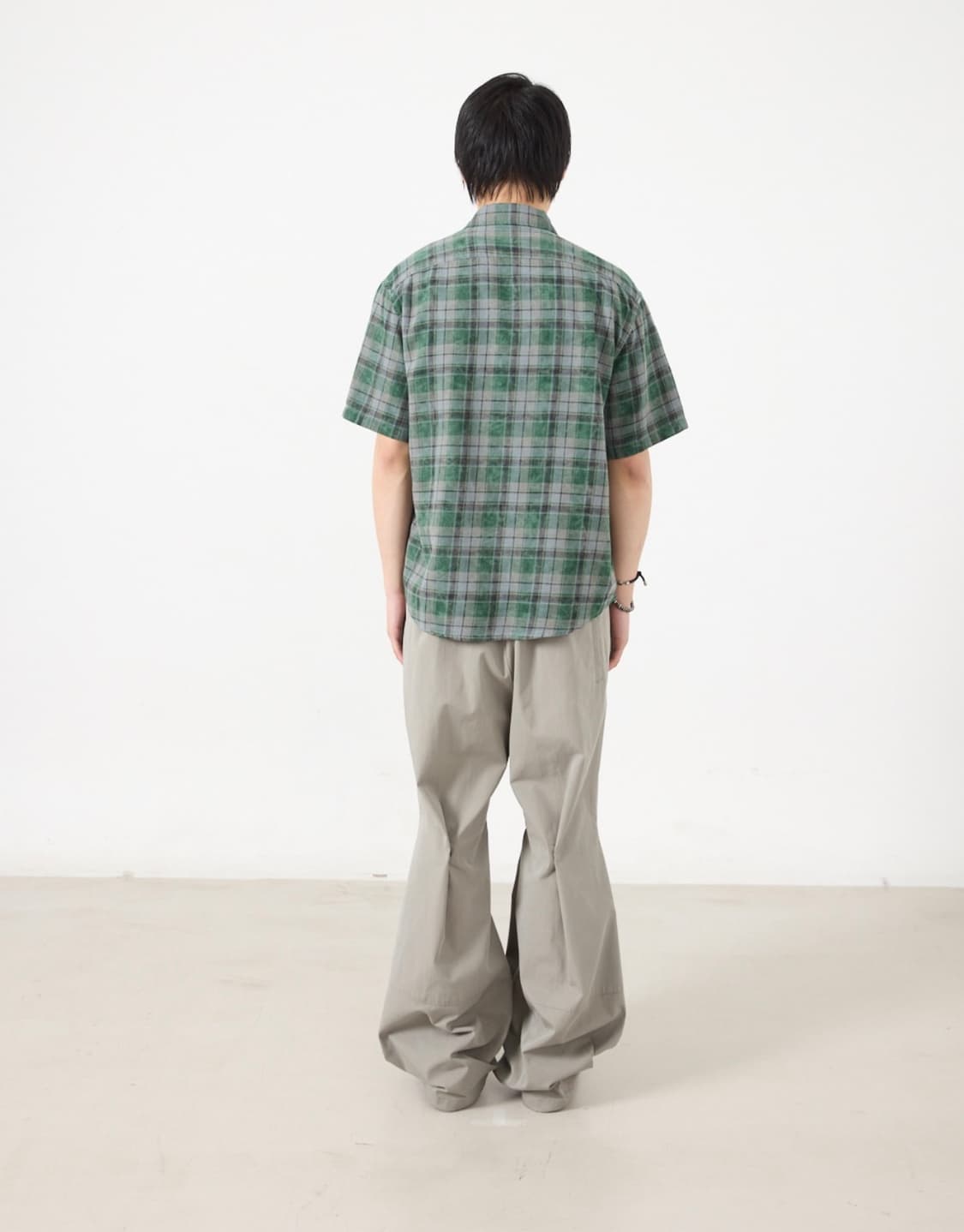 [2]해칭룸 애로우 오버 다이드 체크 그린 셔츠 상품이미지4