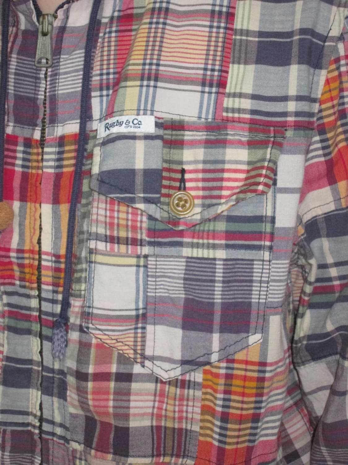 Polo Patchwork Check Zip Hoodie 상품이미지8