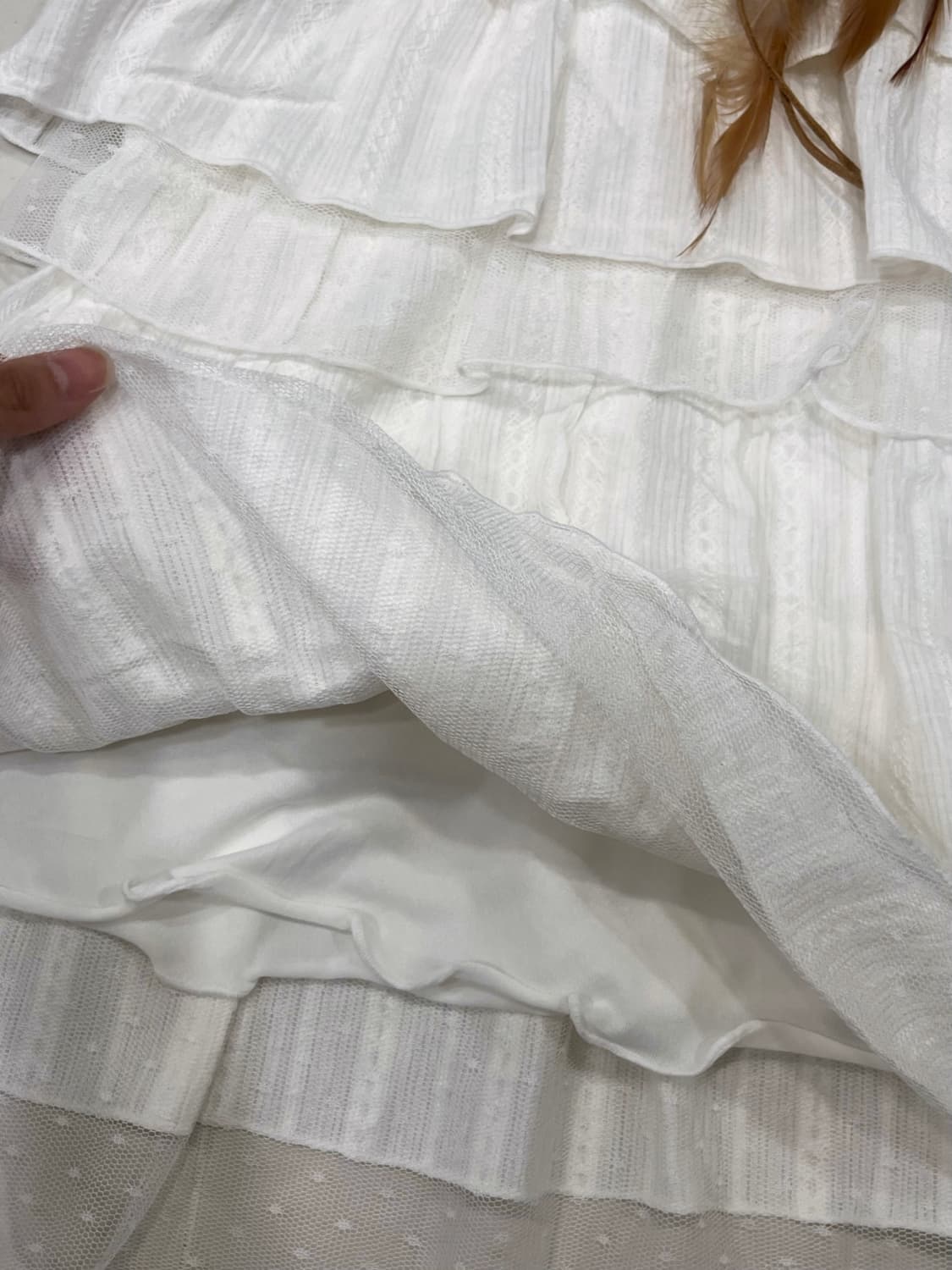 빈티지 캉캉 화이트 크로셰 레이스 미니 원피스 상품이미지5