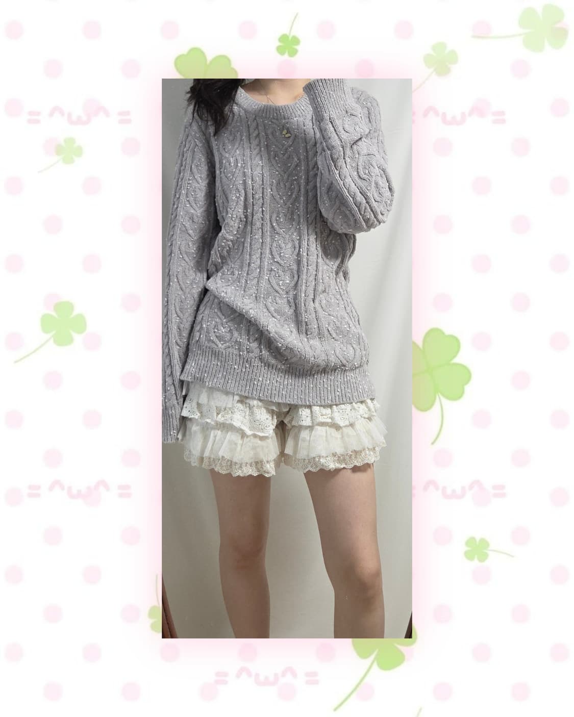 젤라또피케 하트 케이블 꽈배기 홈웨어 니트 상품이미지2