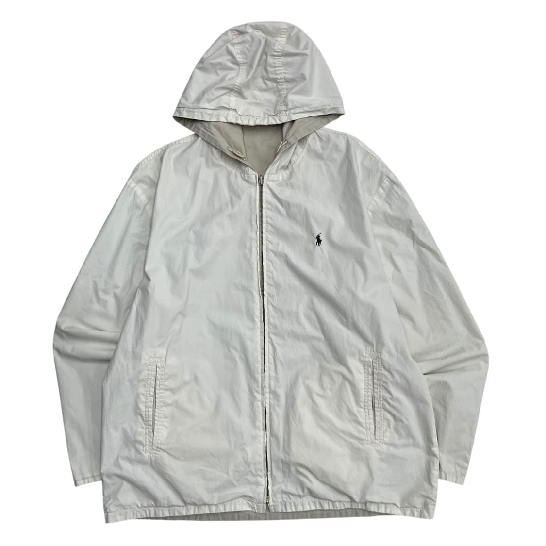  폴로 랄프로렌 네이비포니 리버시블 아이보리 후드 자켓 L 상품이미지4