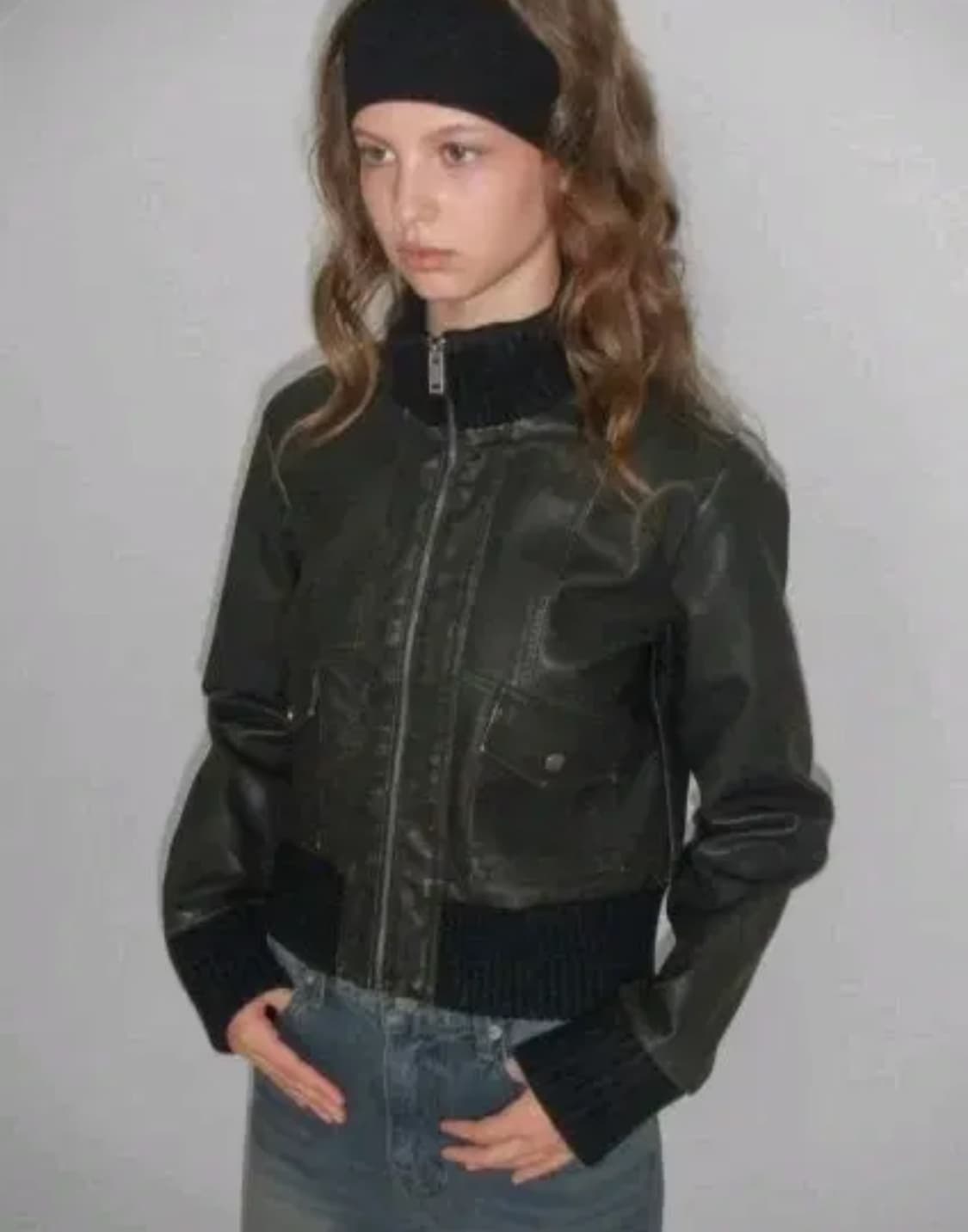 블랙업 시보리 레더자켓 brown 상품이미지1