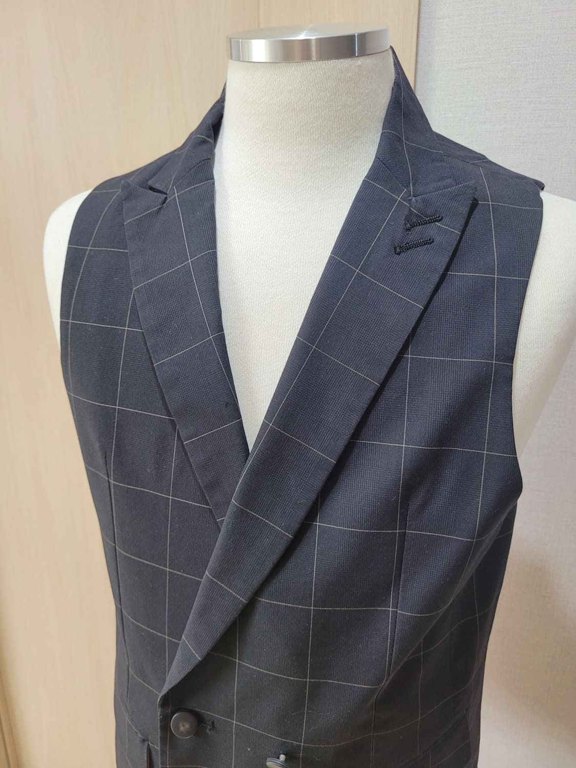 스파오포맨 SPAO for men 체크 패턴 베스트 100 블랙 상품이미지3