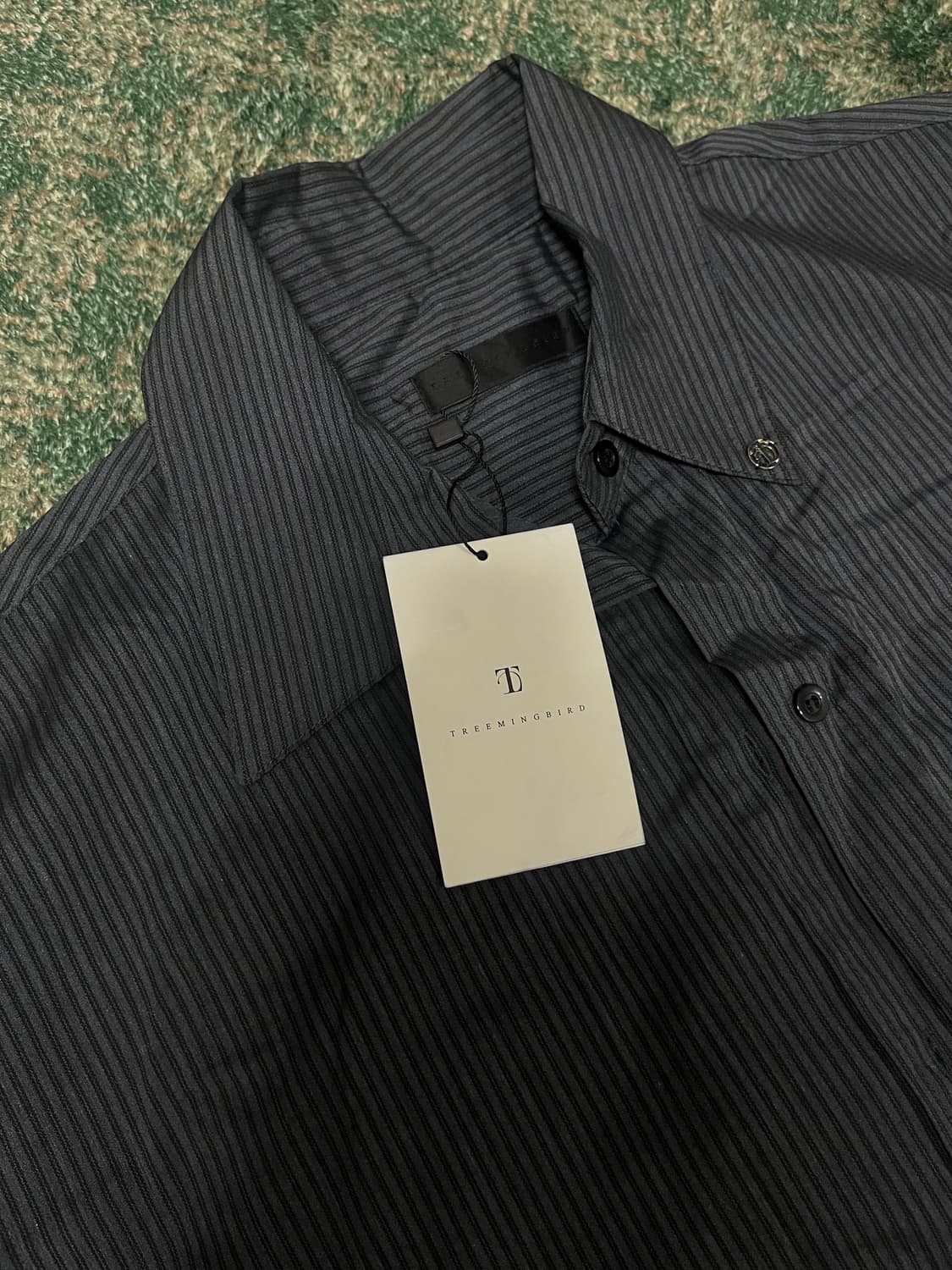 트리밍버드 대디핏 하프 셔츠 새상품 (스트라이프 블루) 상품이미지4