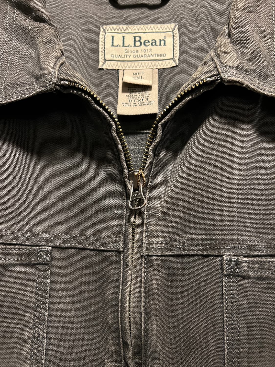 [2XL]엘엘빈 USA 체크 라이닝 차콜그레이 캔버스 워크 자켓 상품이미지3