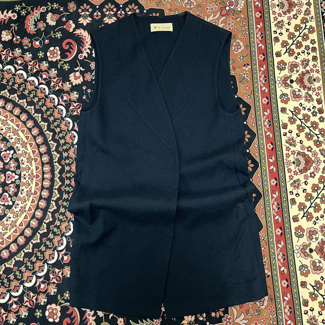 잇미샤 미니멀 노카라 베스트 원피스 82-88-160 상품이미지1