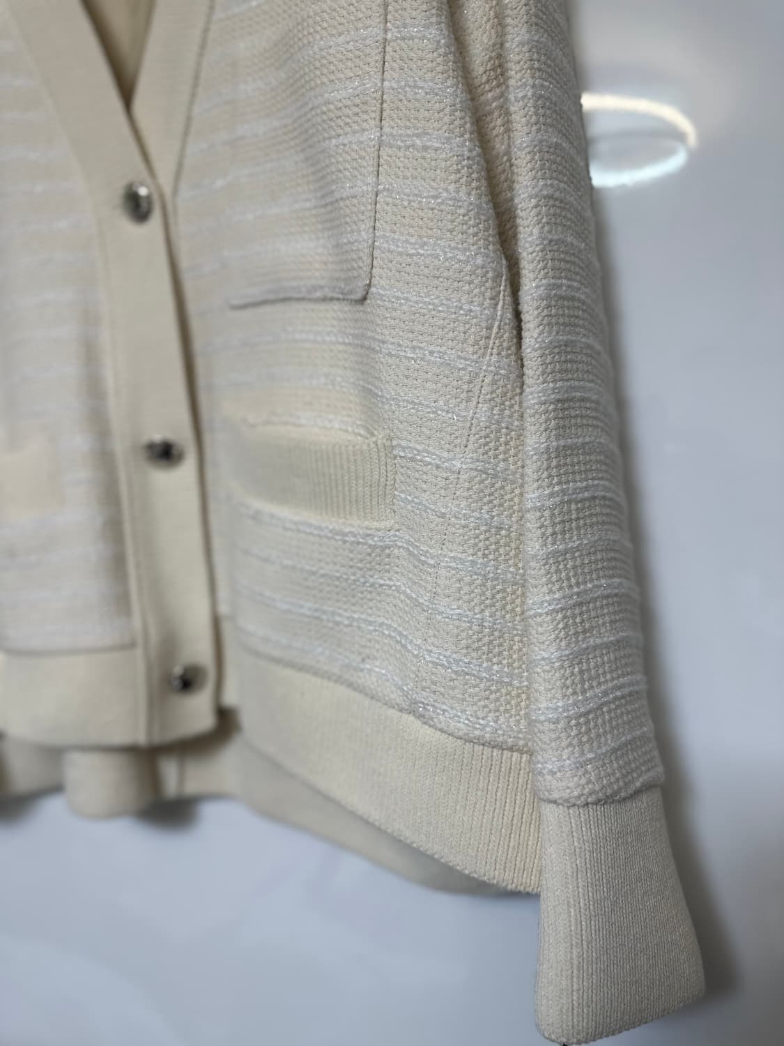 한섬 시스템 프리미엄 아이보리 트위드 울가디건 상품이미지2