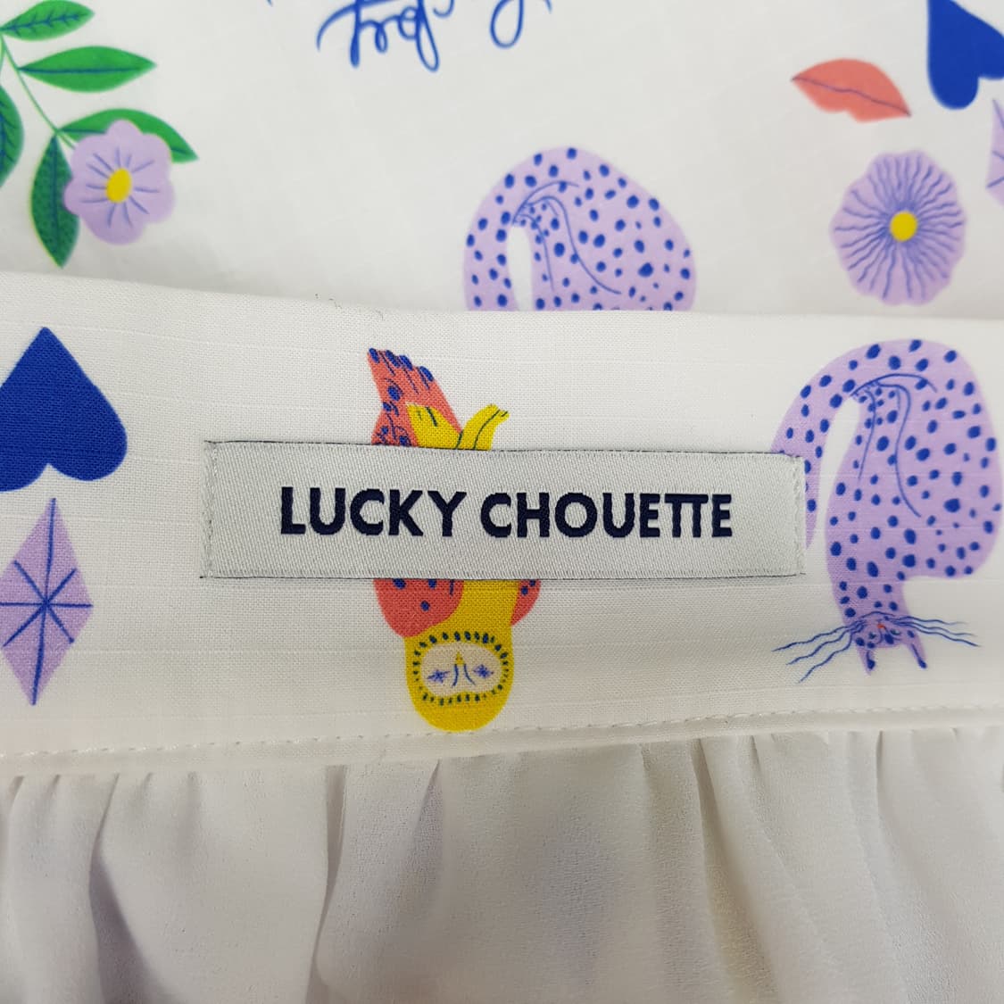 럭키슈에뜨 2022 컬러 프린트 코튼 롱 스커트 38사이즈 상품이미지5