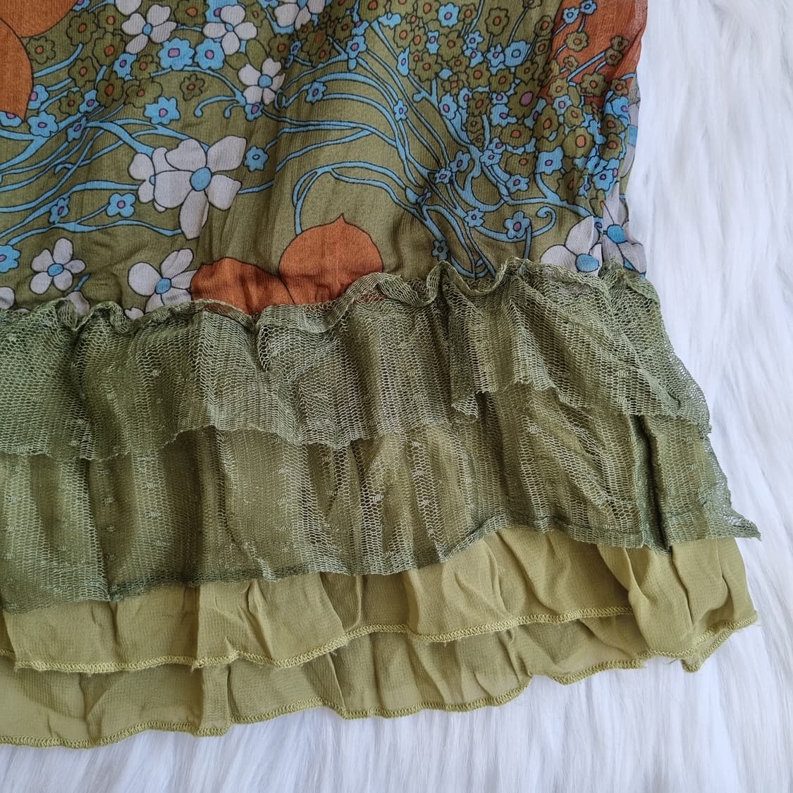 CLEF DE SOL 플라워 쉬폰 러플 롱나시 1949 상품이미지5