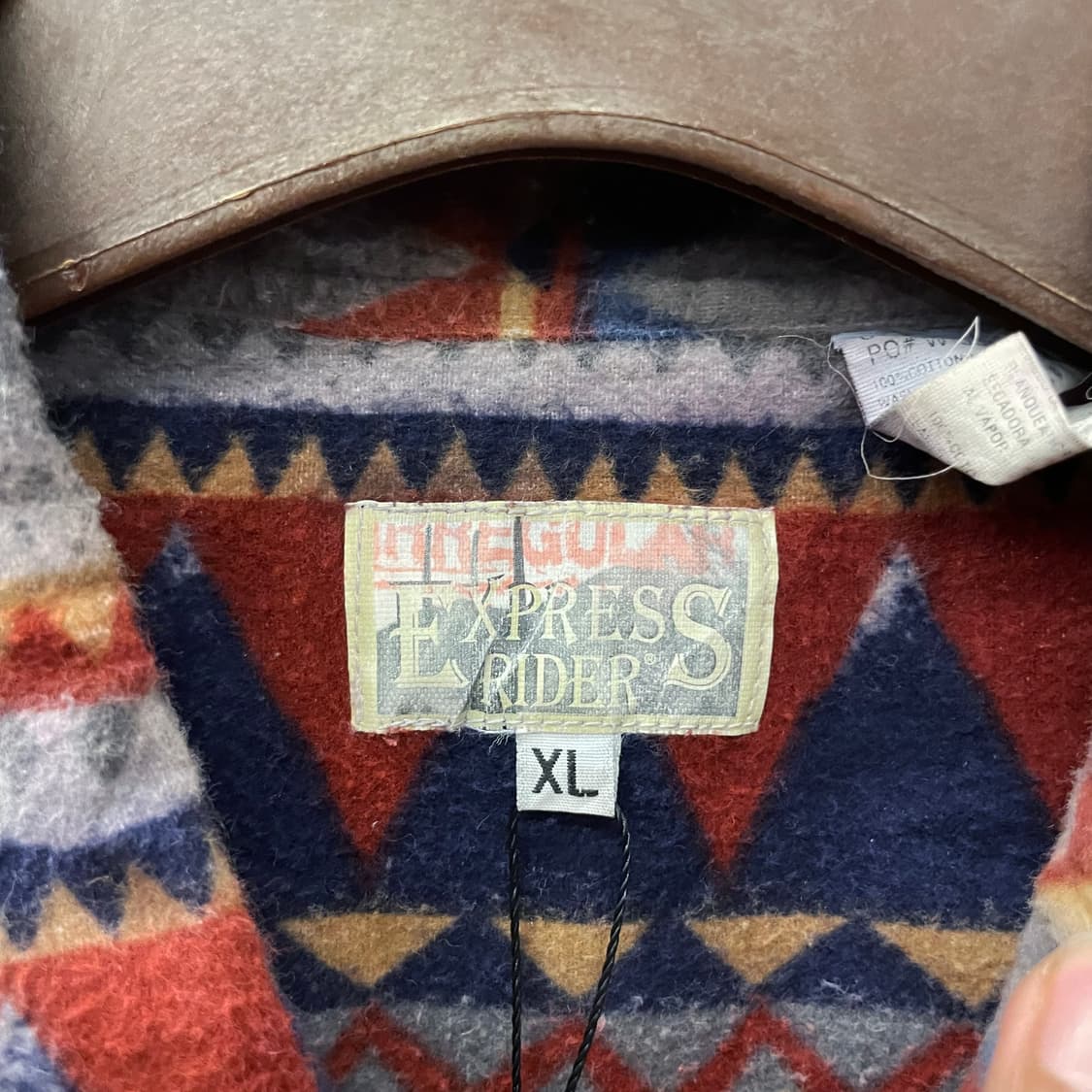 80s 익스프레스 라이더 블랭킷 나바호 패턴 포켓 플란넬 셔츠 N208 상품이미지8