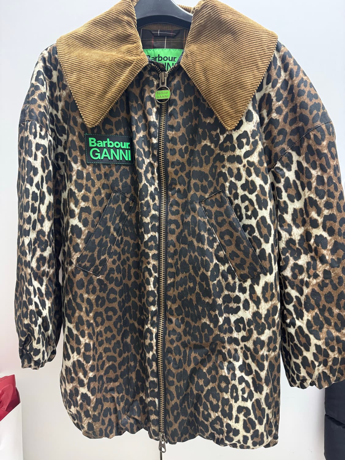 [가니, 바버 콜라보] 레오퍼드 왁스 패딩 자켓 상품이미지5
