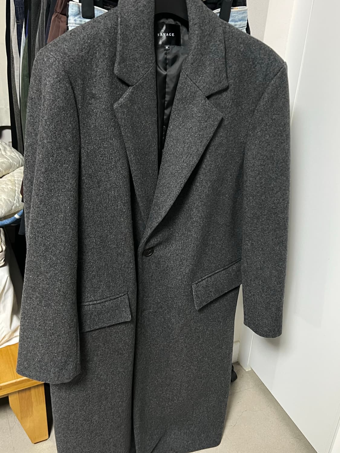 세비지 24FW Single Chesterfield Coat 그레이(m) 상품이미지3