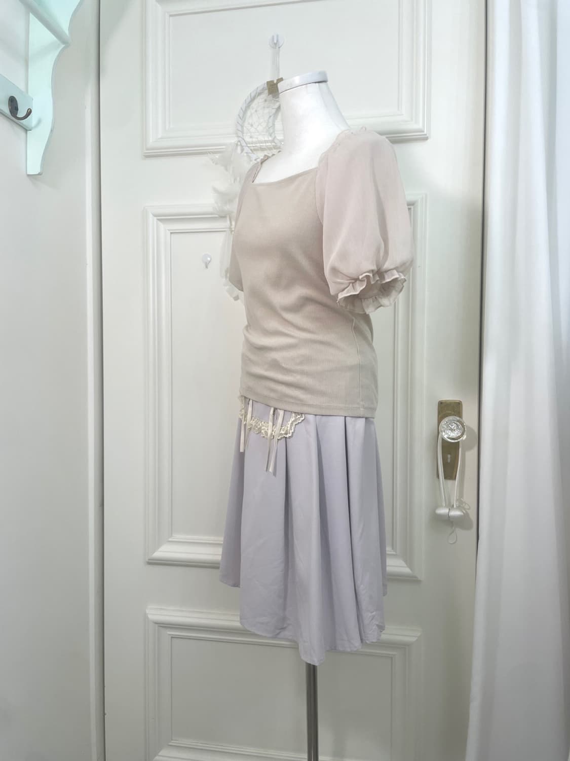mute lavender lace trim back banding mid 상품이미지7
