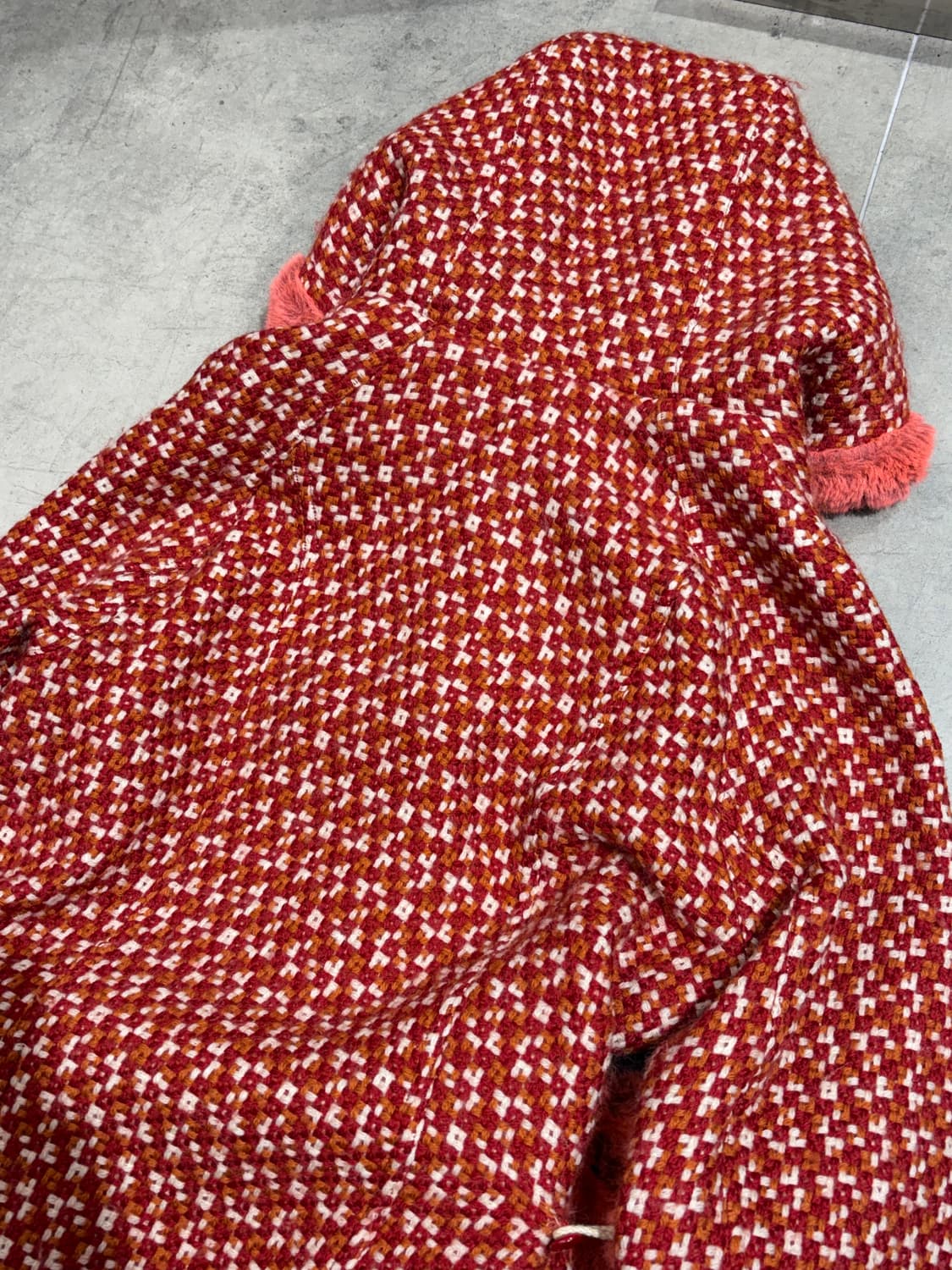 Algon quins 갸루펑크 형광코랄 퍼 후드 코트  상품이미지8