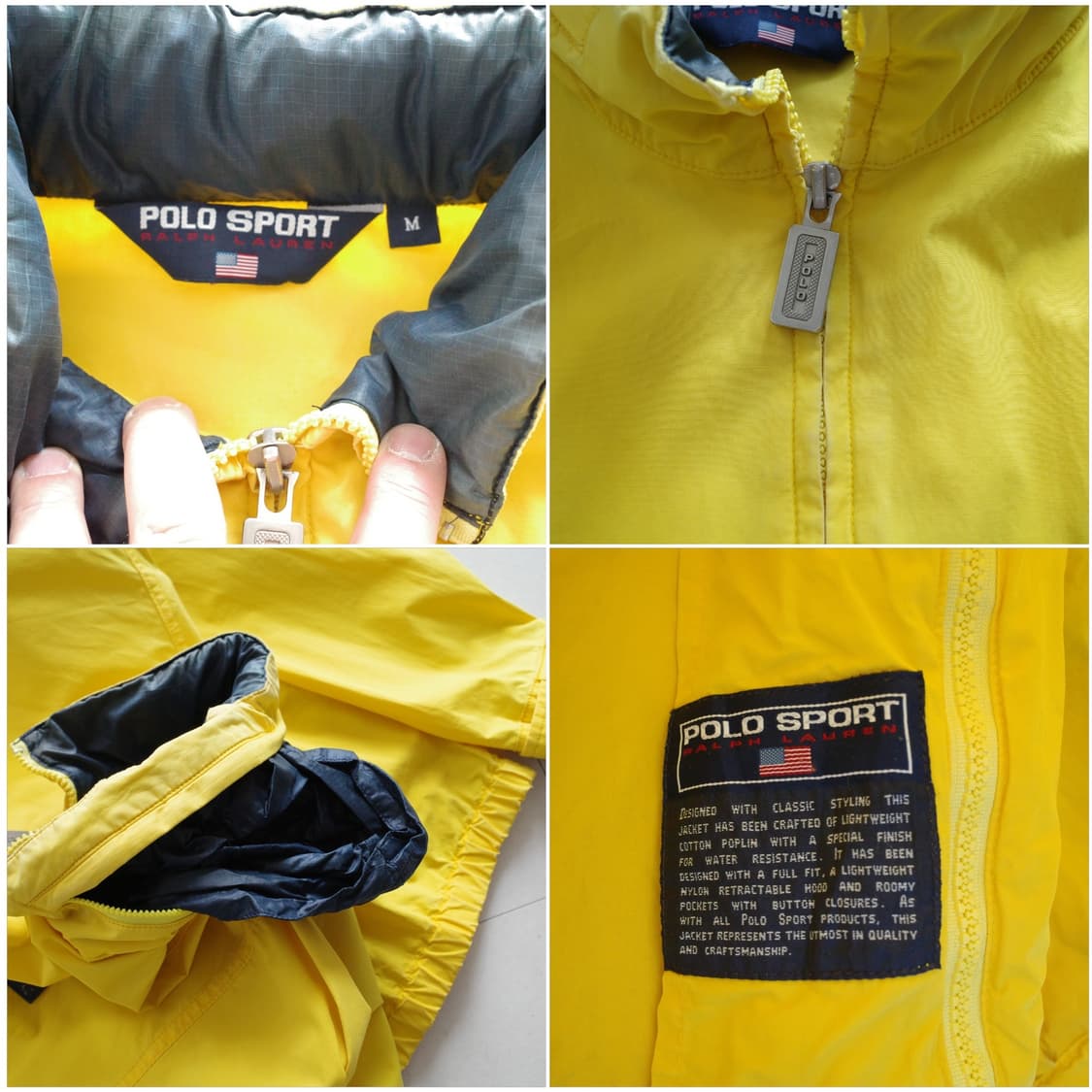 90s 폴로 스포츠 빈티지 옐로우 세일링 요트 자켓 M 상품이미지10