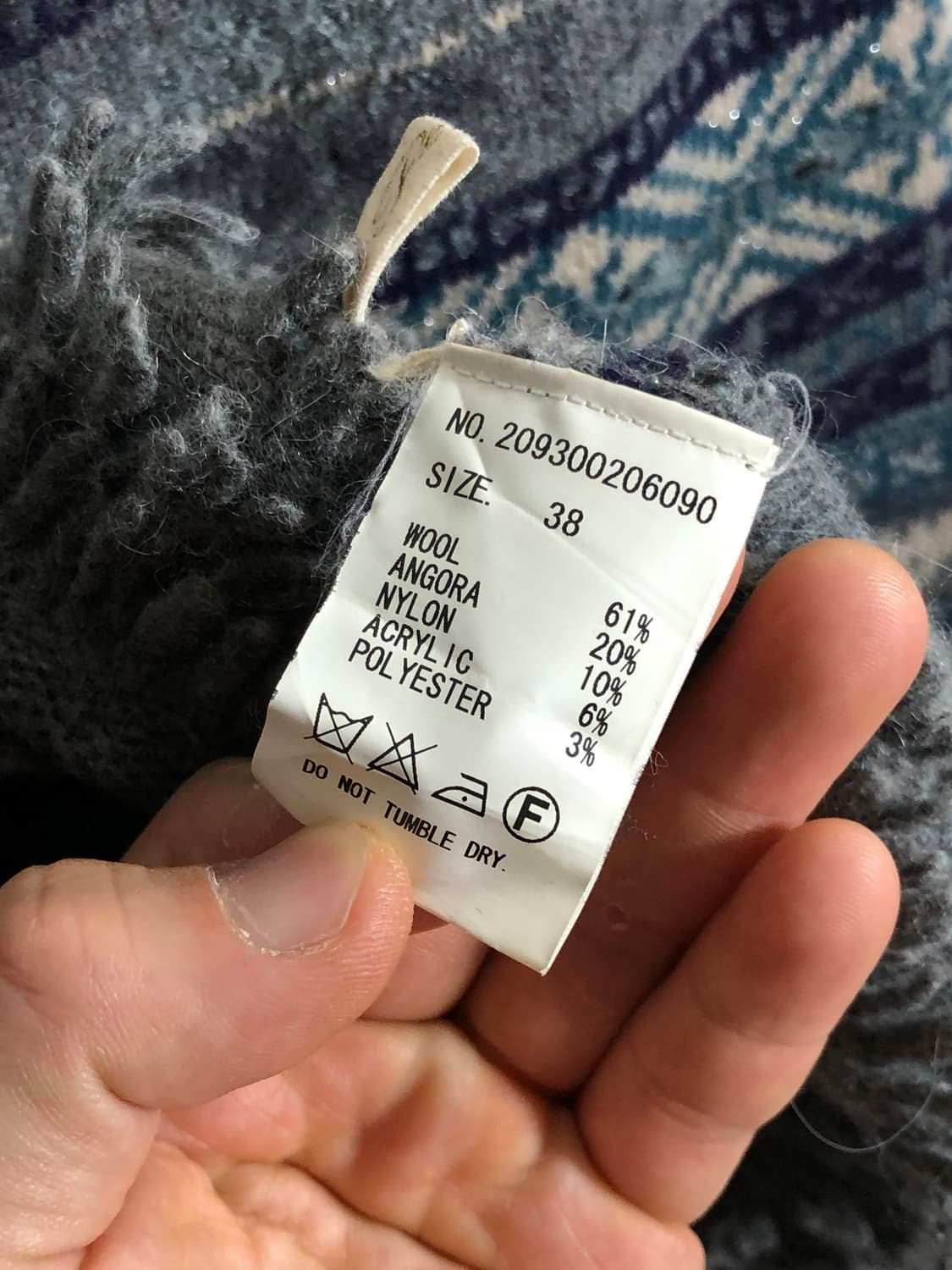 빈티지 노르딕 패턴 울 앙고라 혼방 니트 숏 스커트 Y2K 상품이미지3