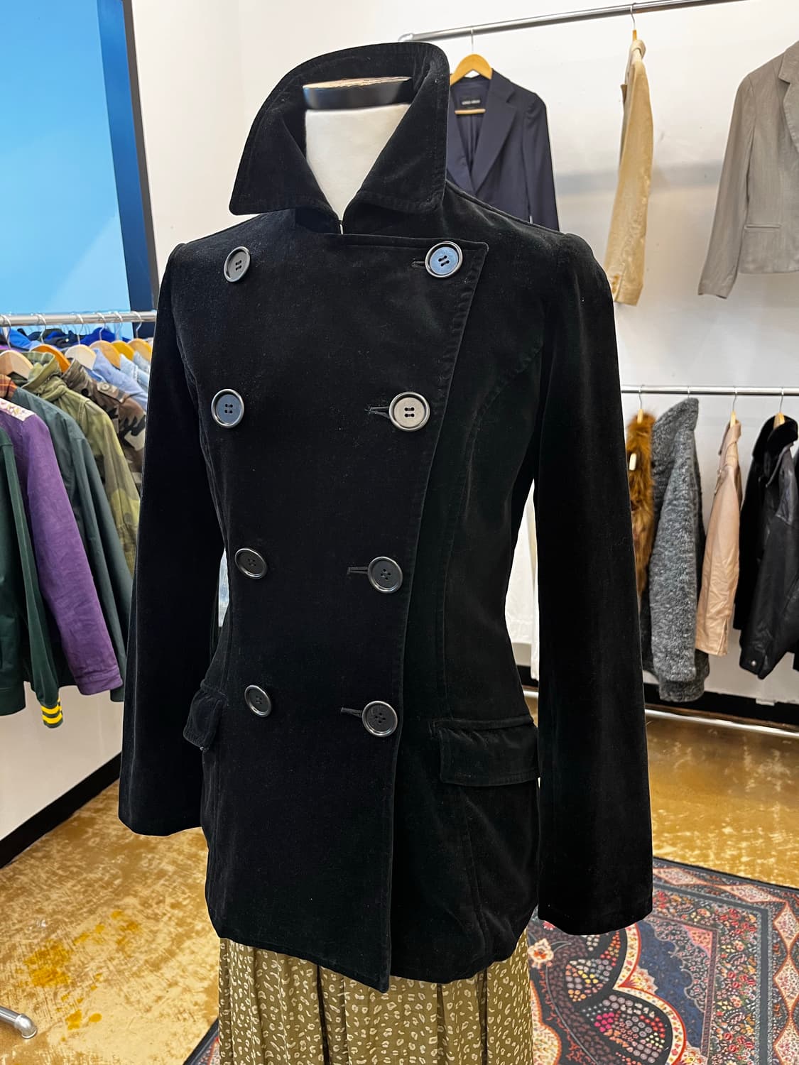 폴스미스 진스 더블 브레스티드 벨벳 코트 상품이미지1