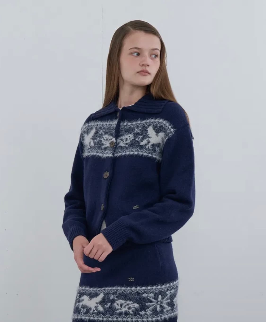 기준 kijun Nordic Knit Cardigan Navy 상품이미지1