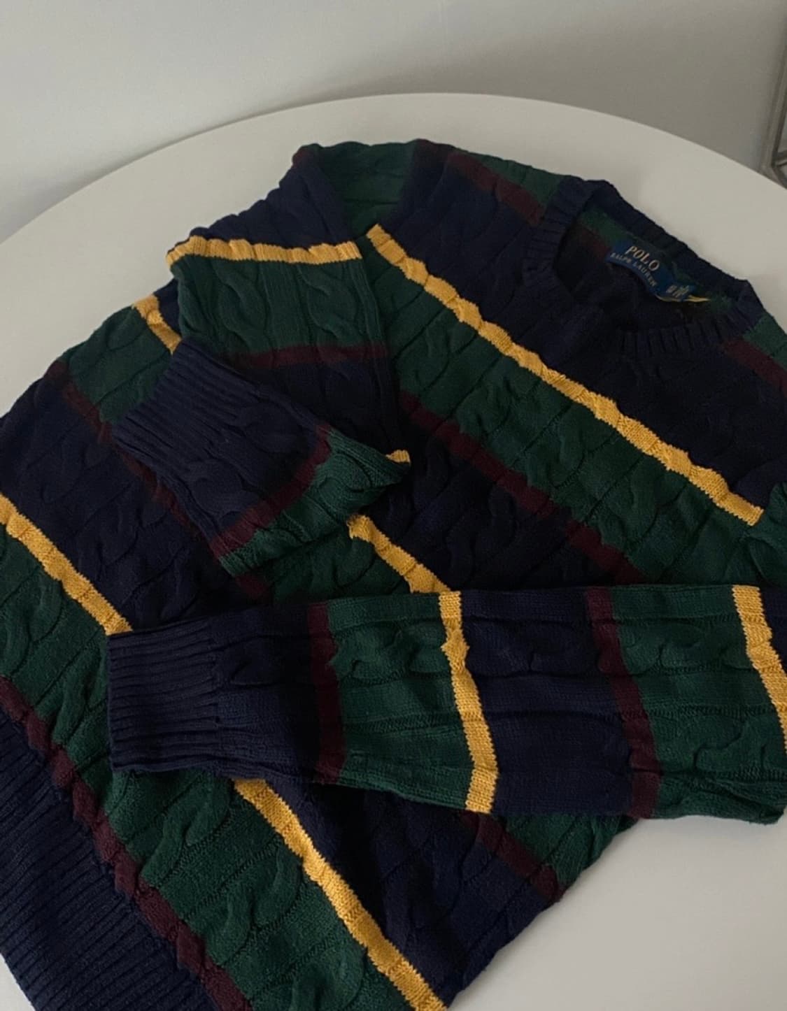 폴로 스트라이프 케이블 니트 상품이미지2