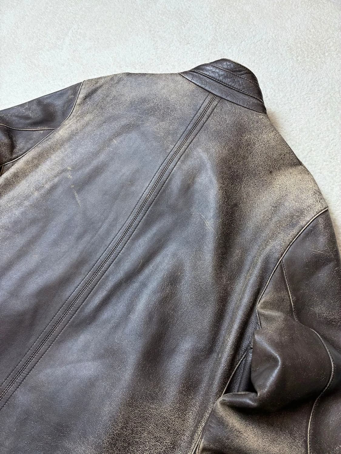 Selected 90's Cow 레더 페이딩 가죽 자켓 PN6378 상품이미지7
