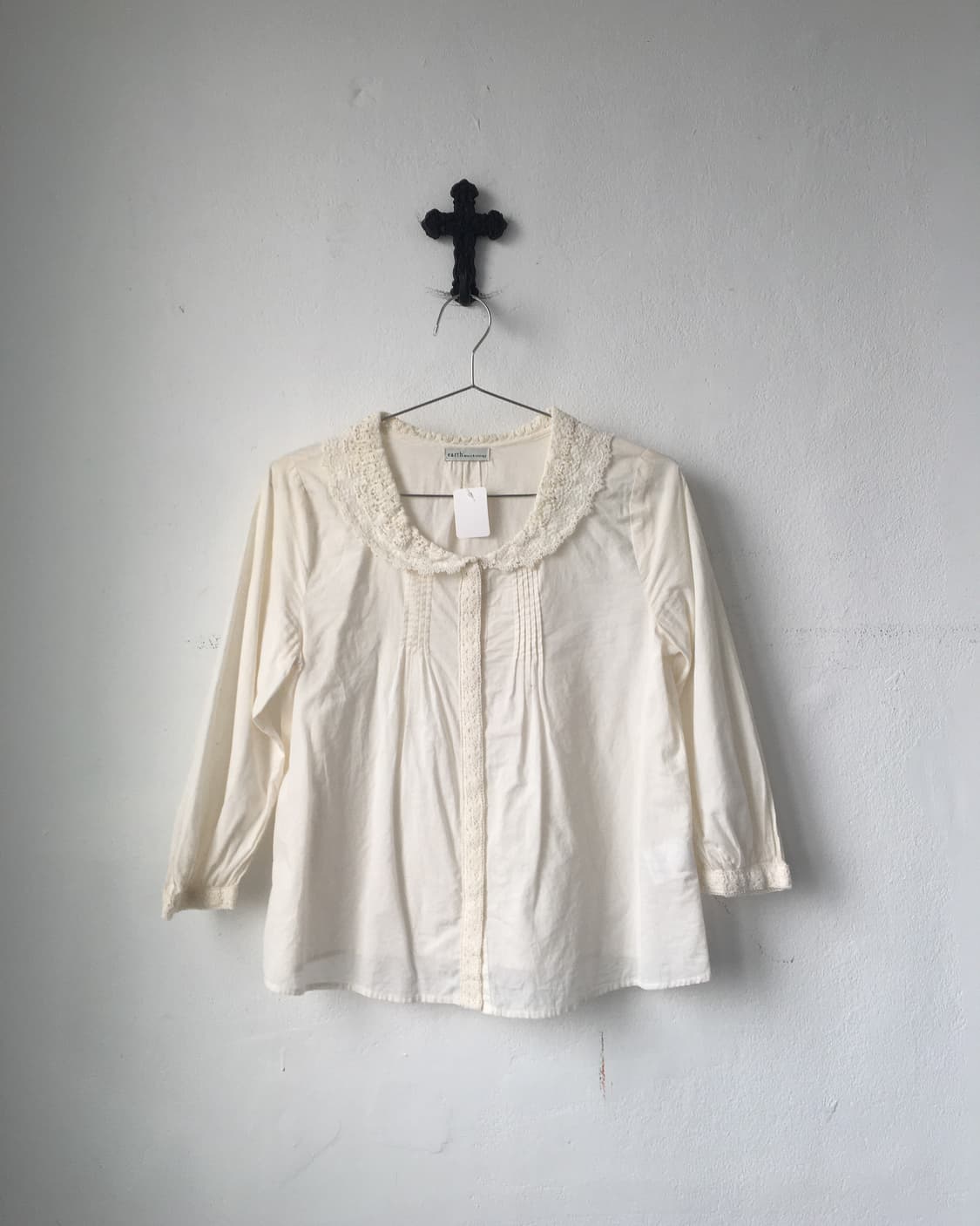 Crochet collars point blouse 상품이미지2