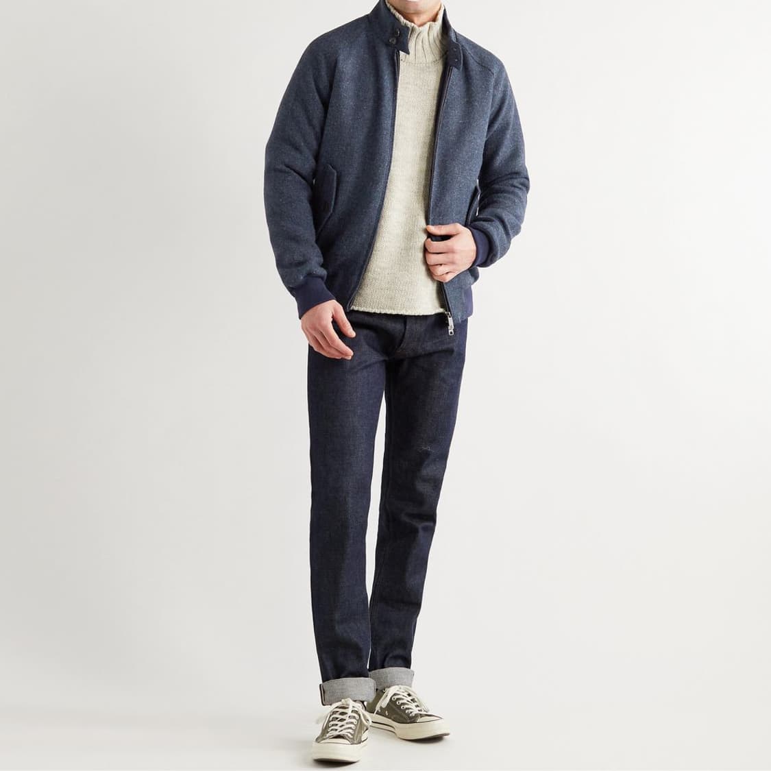 바라쿠타 버진울 트위드 G9해링턴자켓 어센틱핏 44 상품이미지1