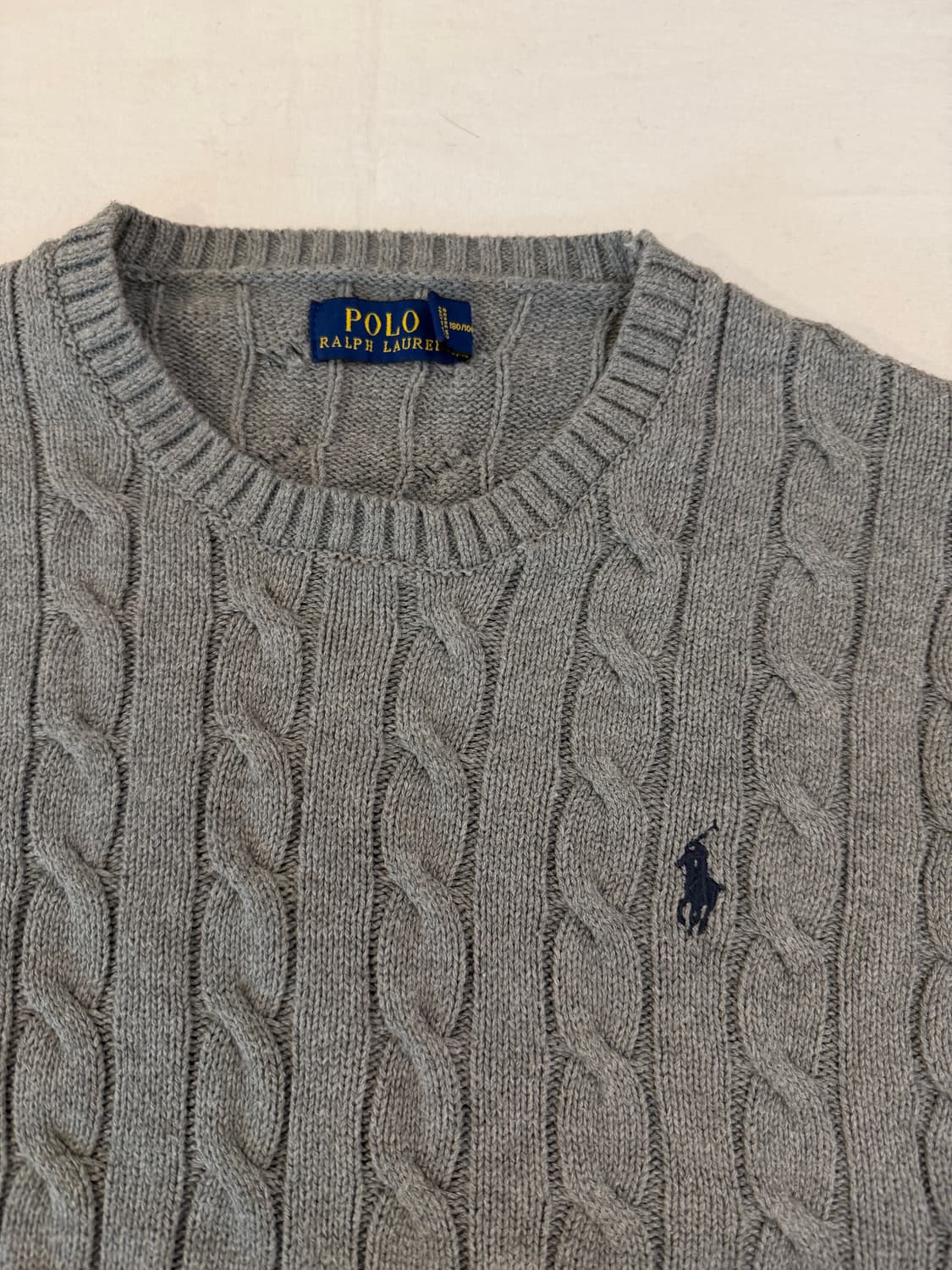 폴로 랄프로렌 신형 꽈배기 케이블 니트 그레이 상품이미지2