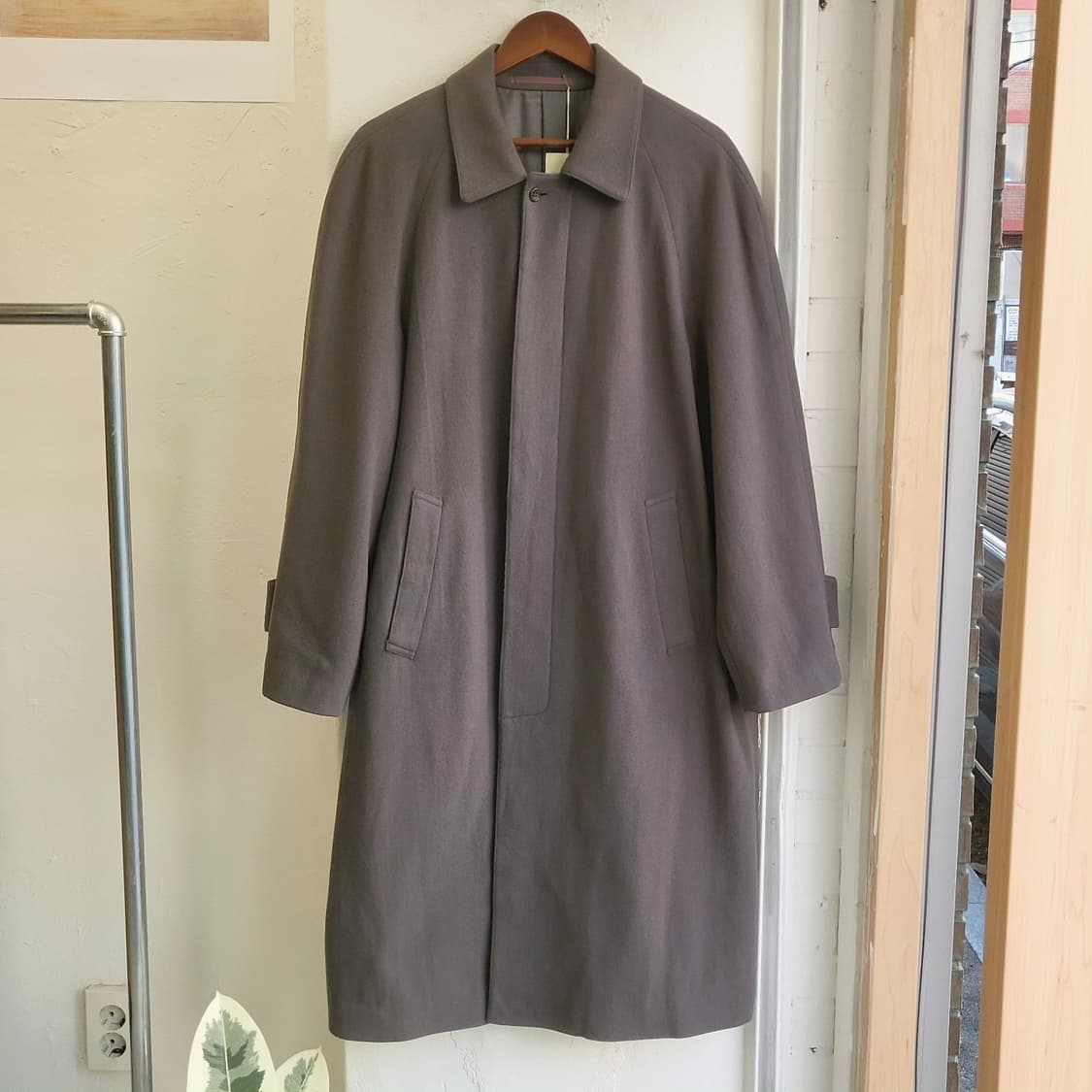 카키그레이 울캐시미어 롱코트 상품이미지2