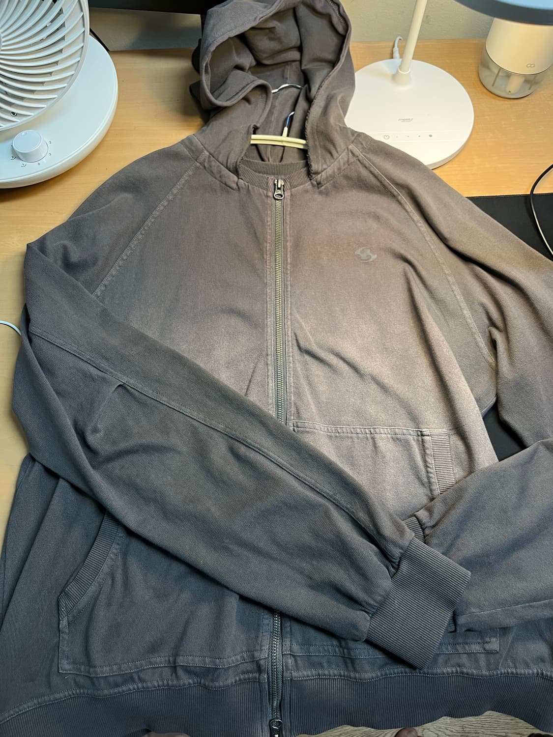 산산기어 워시드 후드 집업 차콜 2size 상품이미지2