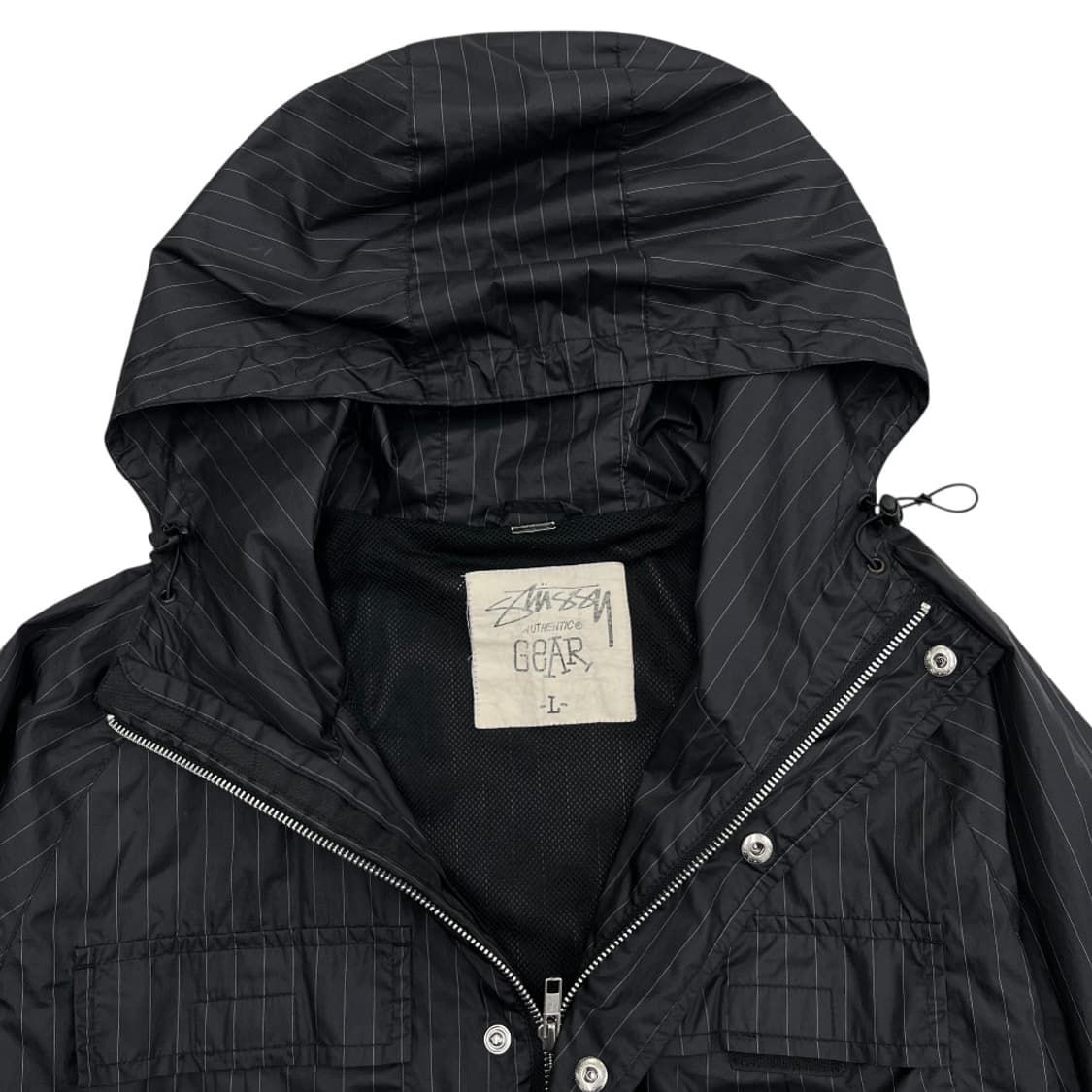 2000s 스투시 스트라이프 후드 바람막이 L ( 중고 매물 없는 올드  상품이미지5
