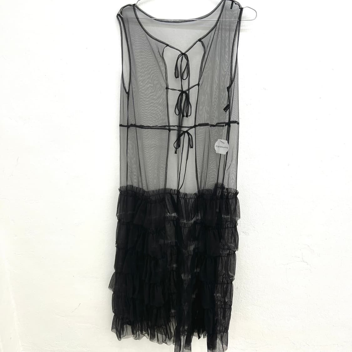 Black sheer tulle layered  dress 상품이미지2