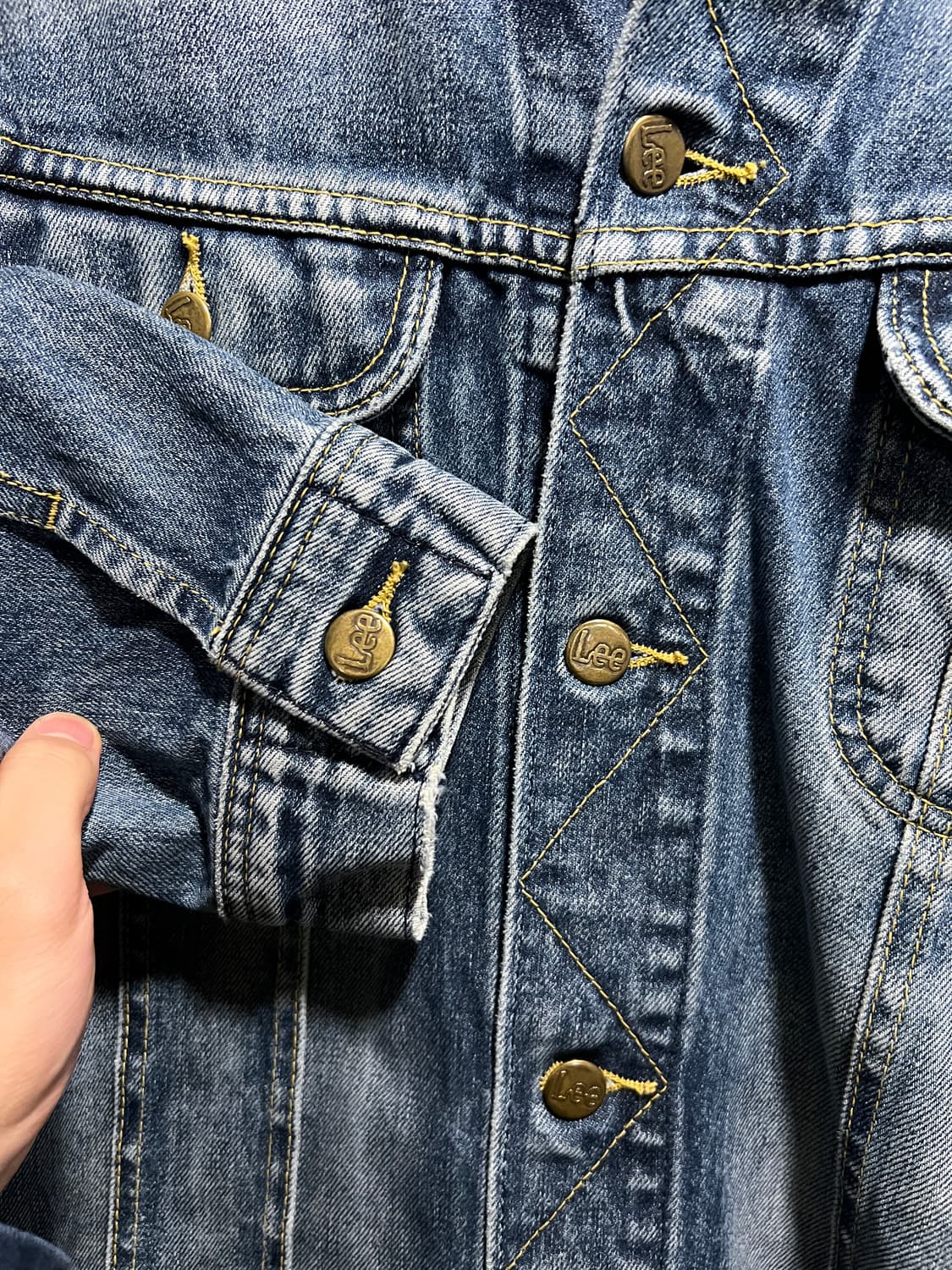 [XL]Lee USA 빈티지 워싱 데님 트러커 자켓 상품이미지4