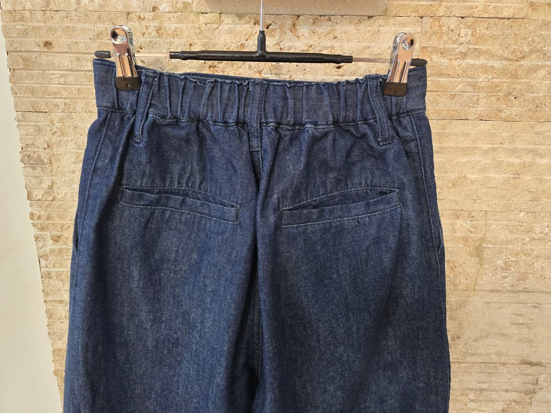 백넘버 랩 데님 와이드팬츠(뒷밴딩) S 상품이미지6