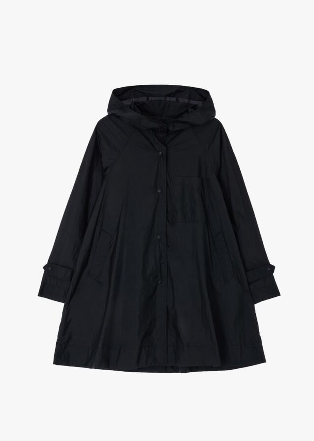 GBH 미드 플레어 레인코트 블랙 상품이미지3