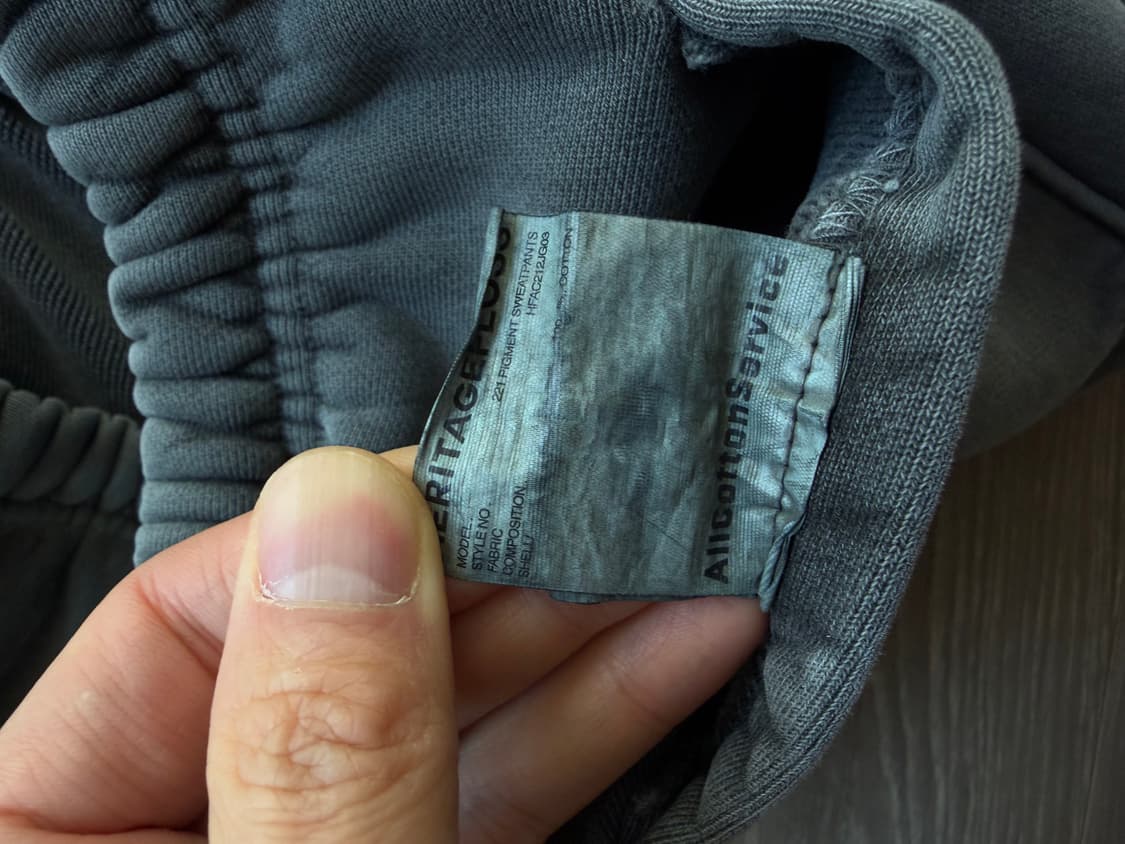 헤리티지플로스 피그먼트 스웻팬츠 XL 차콜 팝니다 상품이미지5