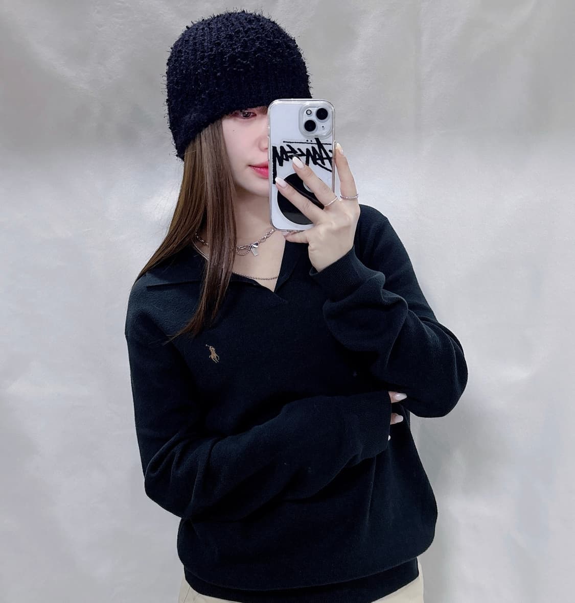 폴로 랄프로렌 다크그린 포니 카라넥 니트  상품이미지1