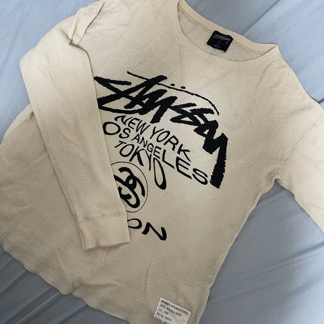 (유일매물) 80s 스투시 빅로고 와플 니트 상품이미지3