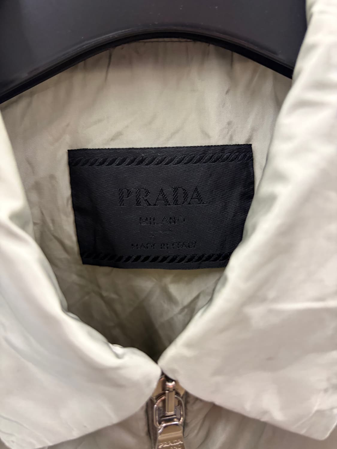정품 프라다 민트색 남성용 봄버 자켓 M 상품이미지4