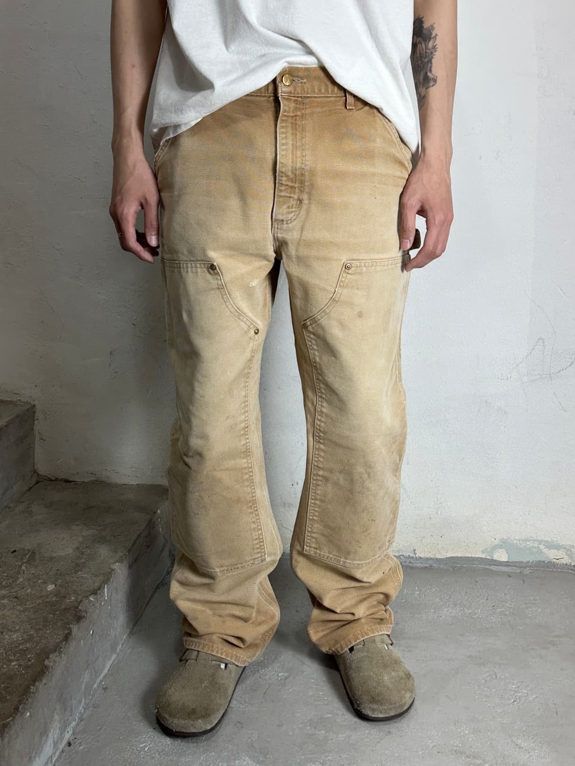 OG USA Made 칼하트 더블니 브라운 칼하트 B01 BRN 썩블니 상품이미지10