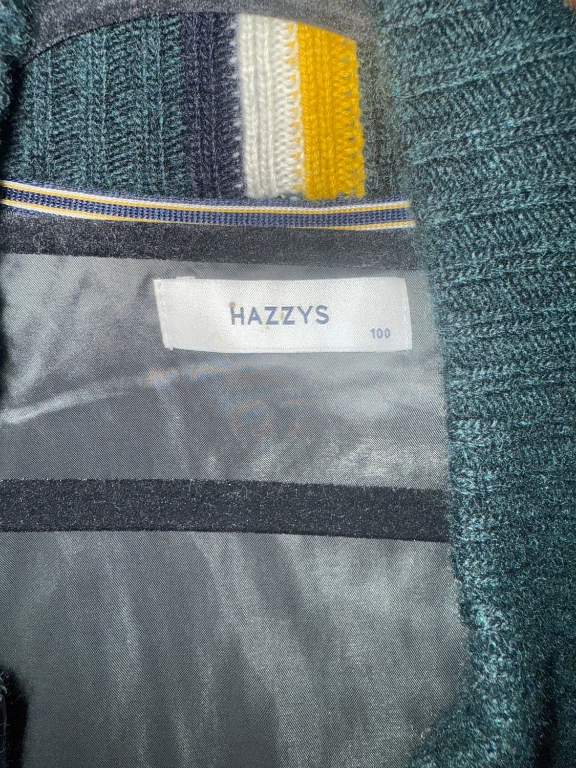 hazzys 니트집업 짙은녹색 상품이미지5