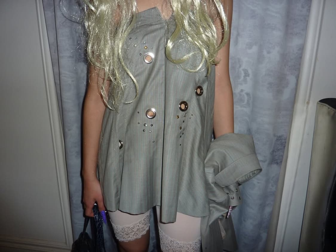 Check eyelet top&skirt 상품이미지3