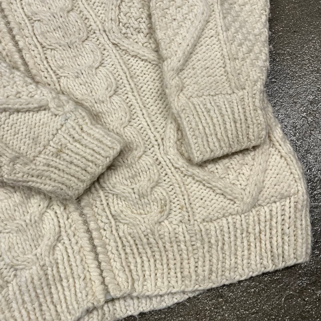 빈티지 피셔맨 울 니트 후드 집업 (105) 상품이미지2